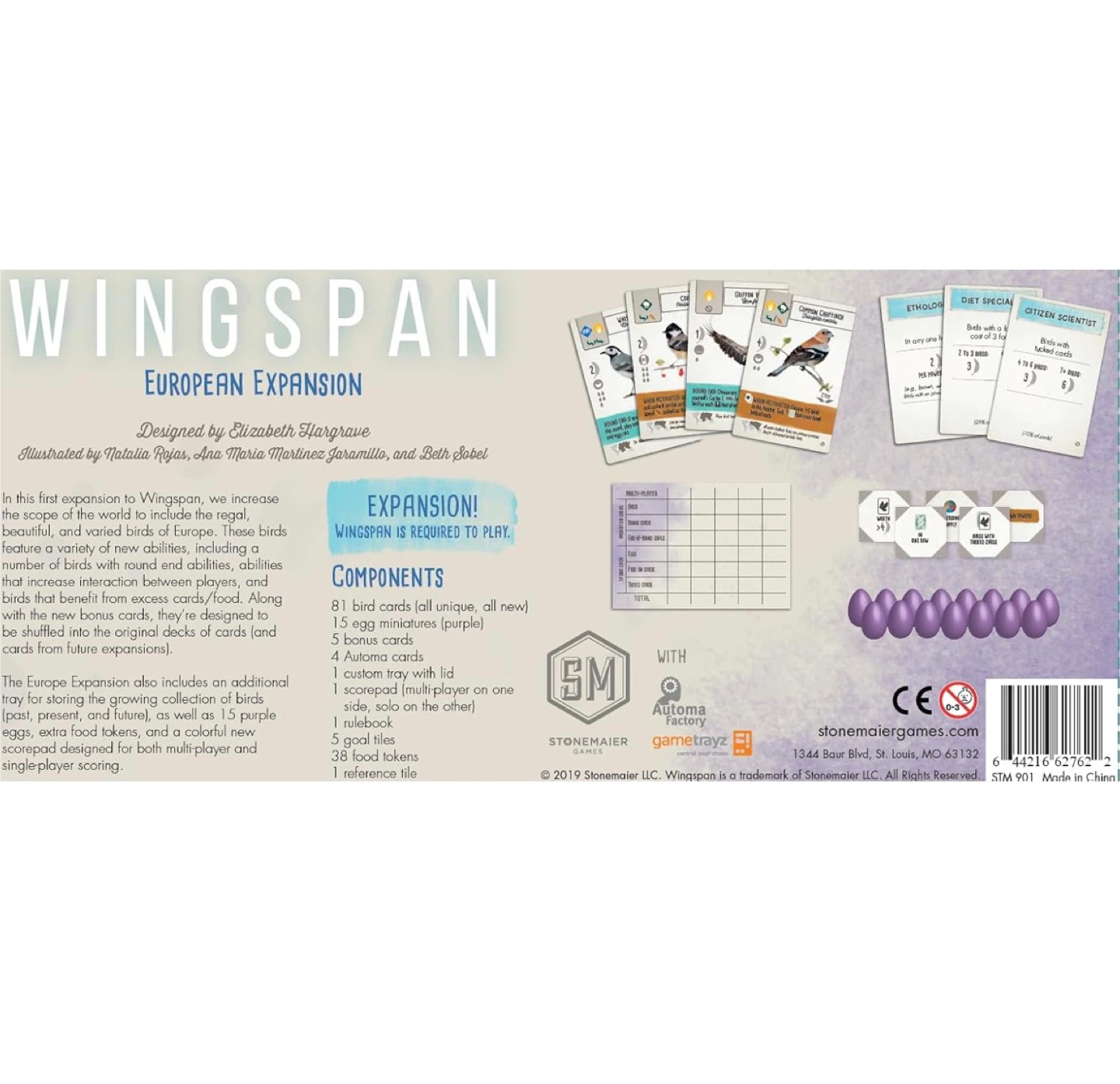 Wingspan European Expansion Board Game - photo 2