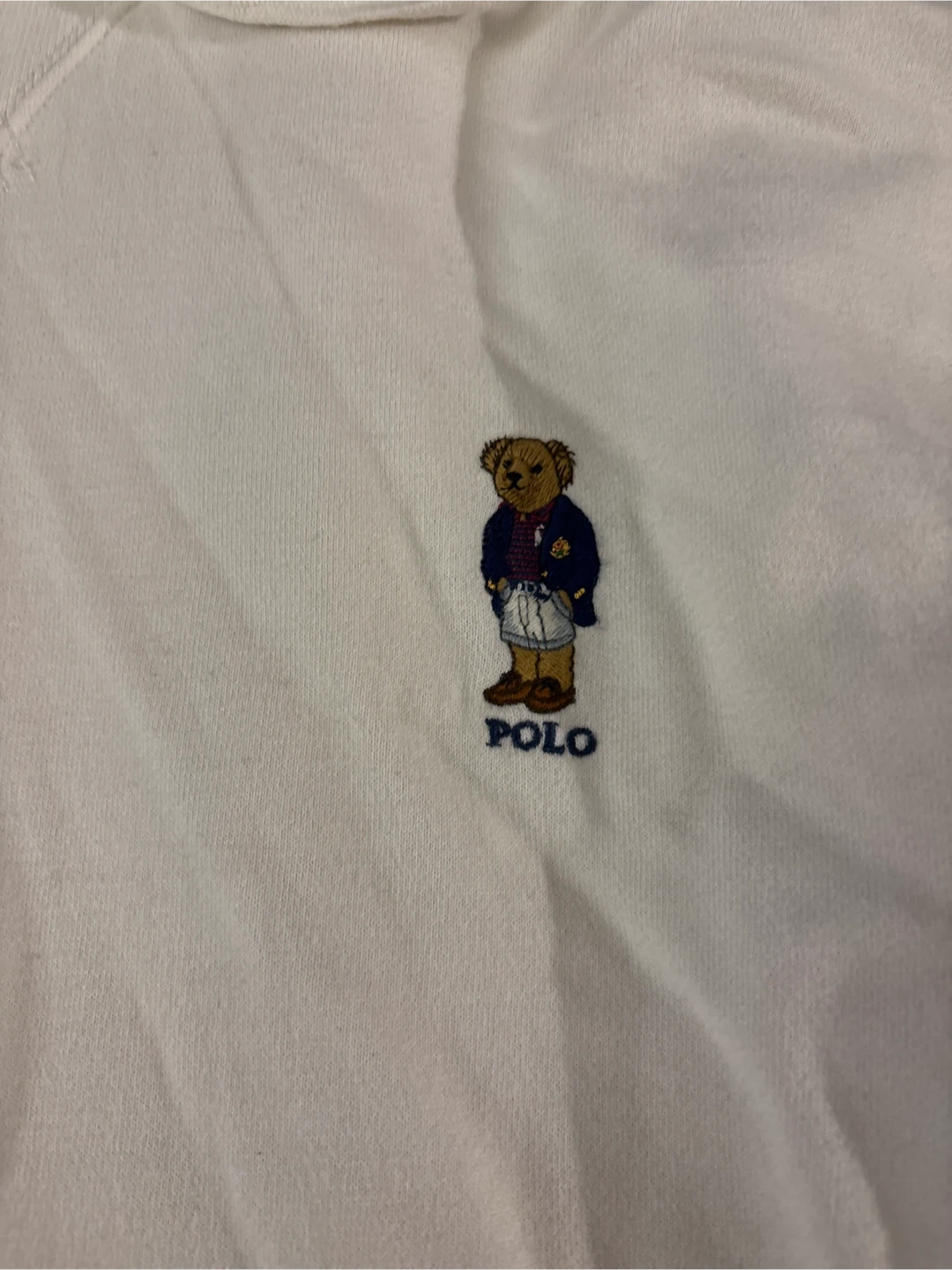 Polo Ralph Lauren White Hoodie with Bear Logo - Size M - photo 2