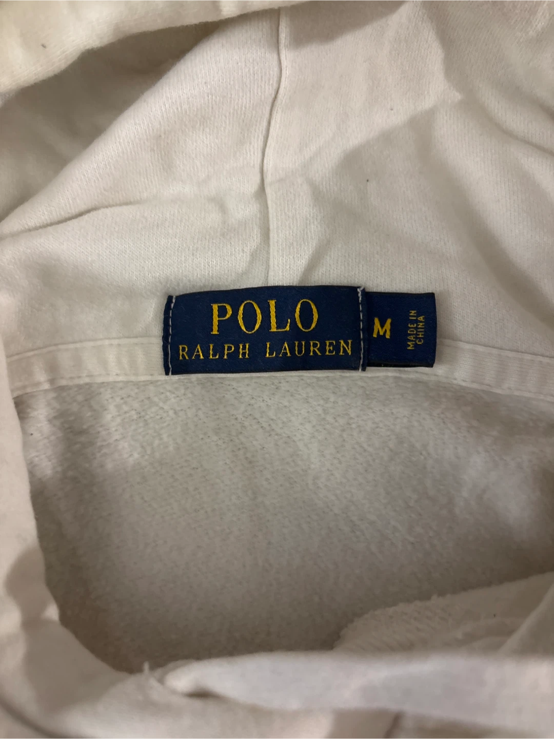 Polo Ralph Lauren White Hoodie with Bear Logo - Size M - photo 3