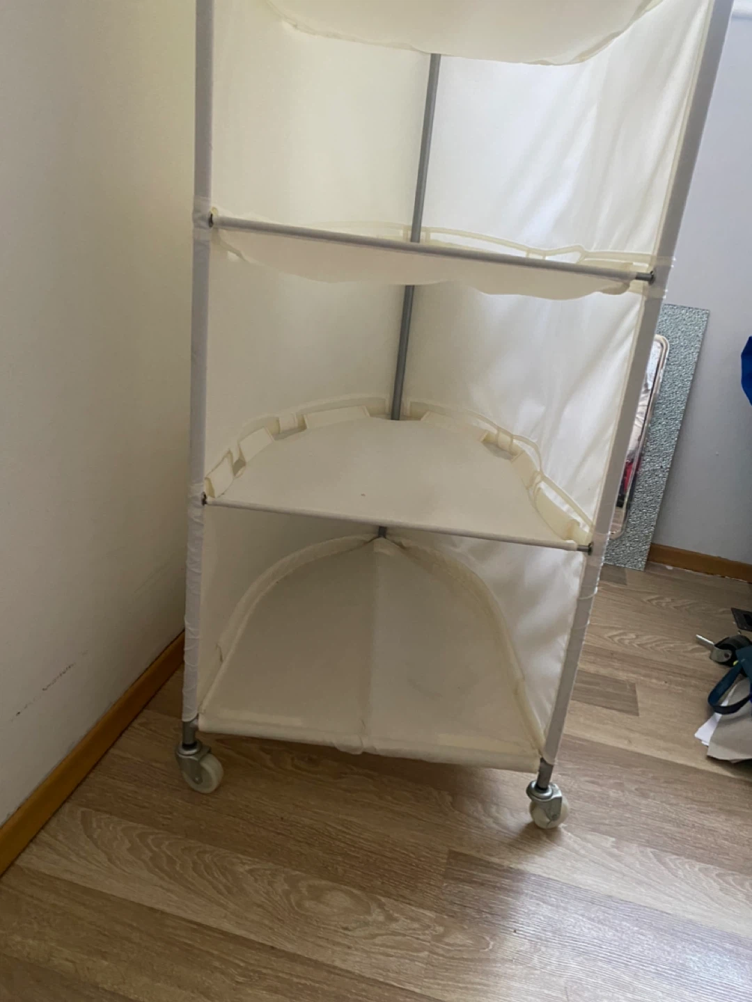 White Corner Shelf Unit with Wheels - photo 5