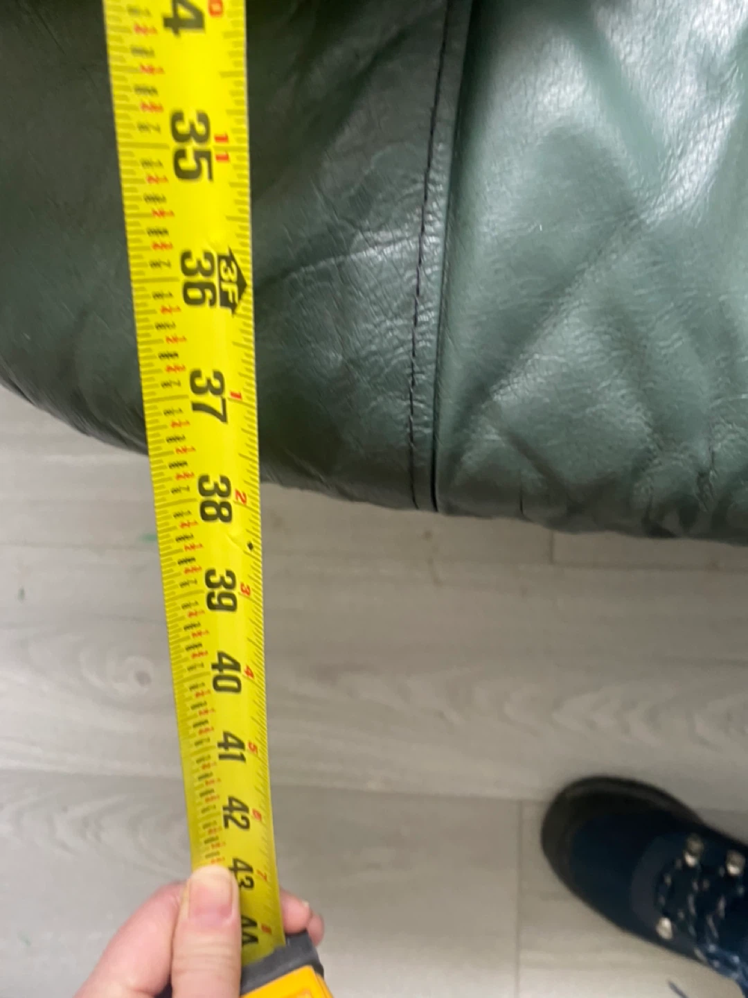 Green Leather Sofa - photo 3