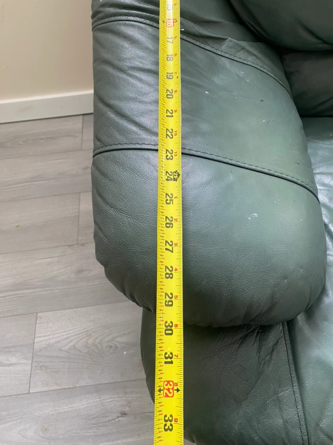 Green Leather Sofa - photo 5