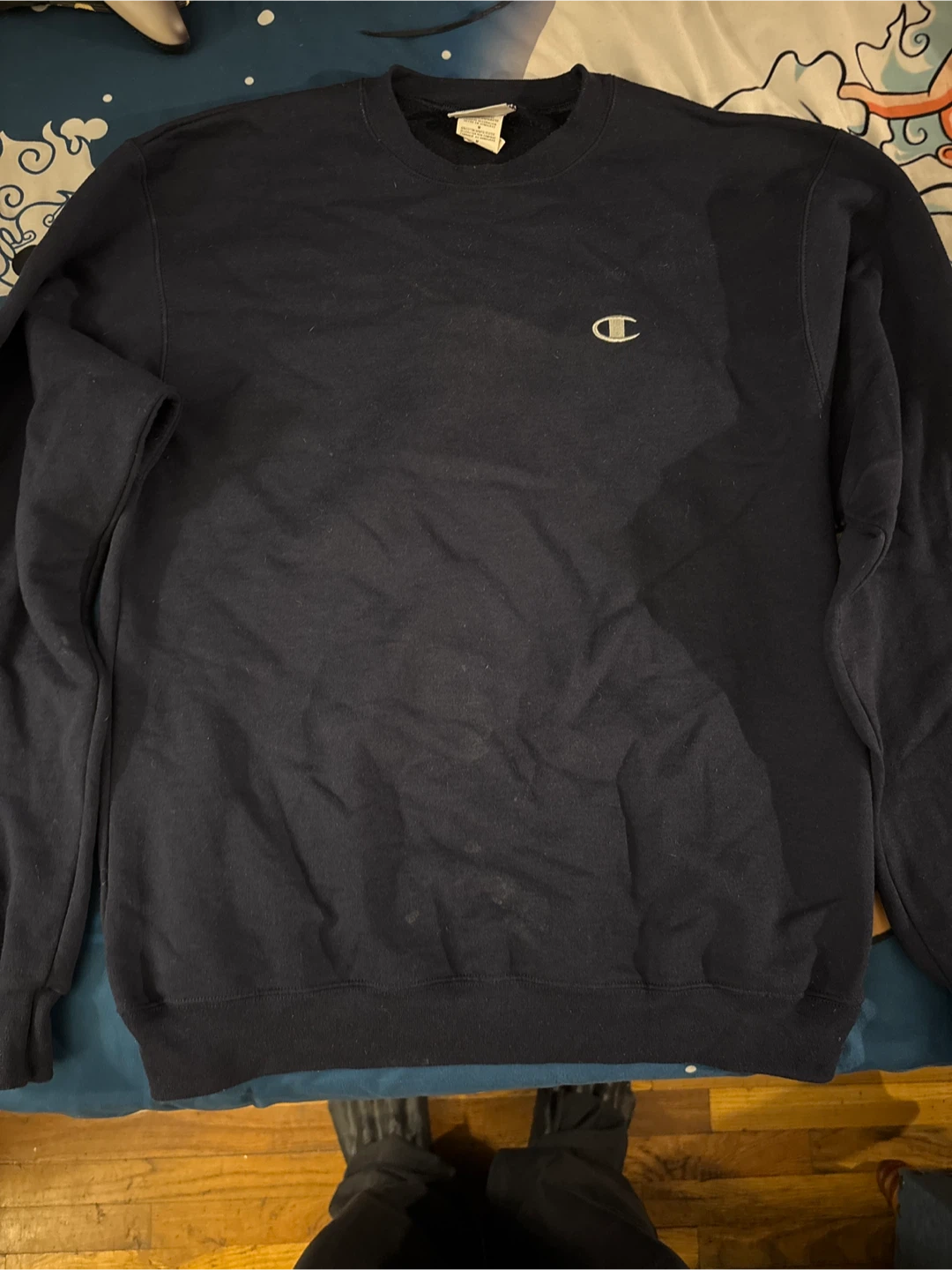 Champion Authentic Navy Blue Crewneck Sweatshirt - Size Medium