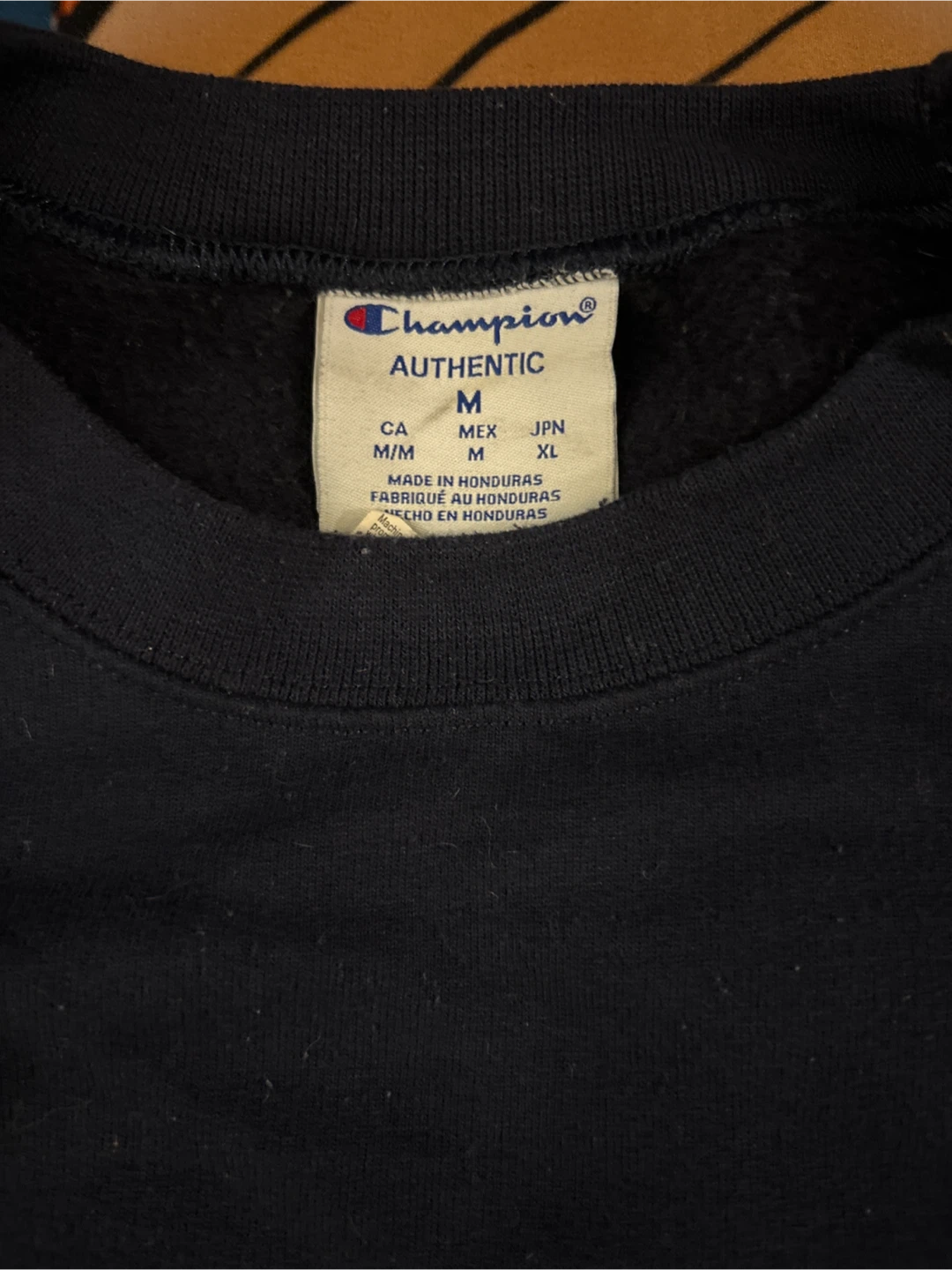 Champion Authentic Navy Blue Crewneck Sweatshirt - Size Medium - photo 3