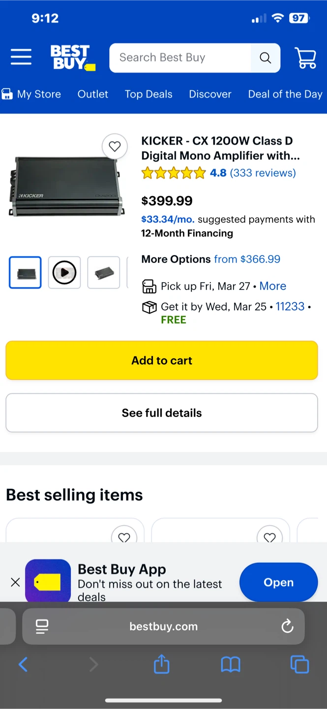Kicker CX 1200W Class D Mono Amplifier - photo 2