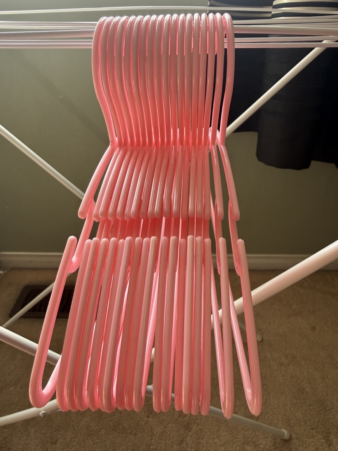 Pink Plastic Hangers (Set of 15) 🥕