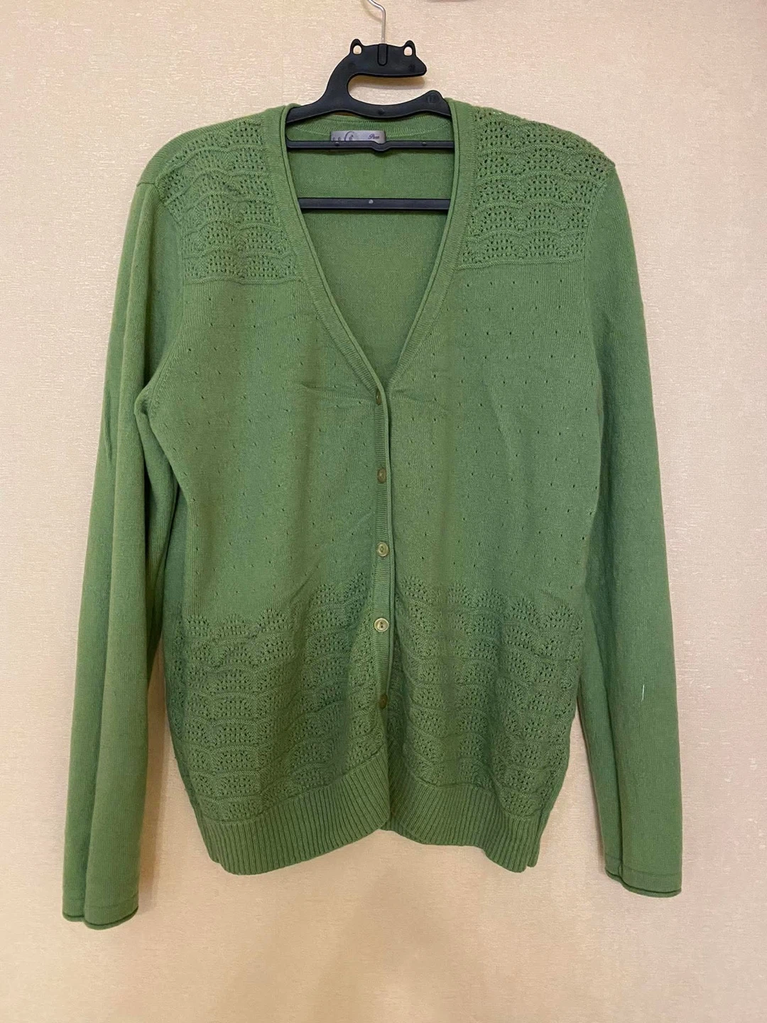 Cashmere Green Cardigan Sweater