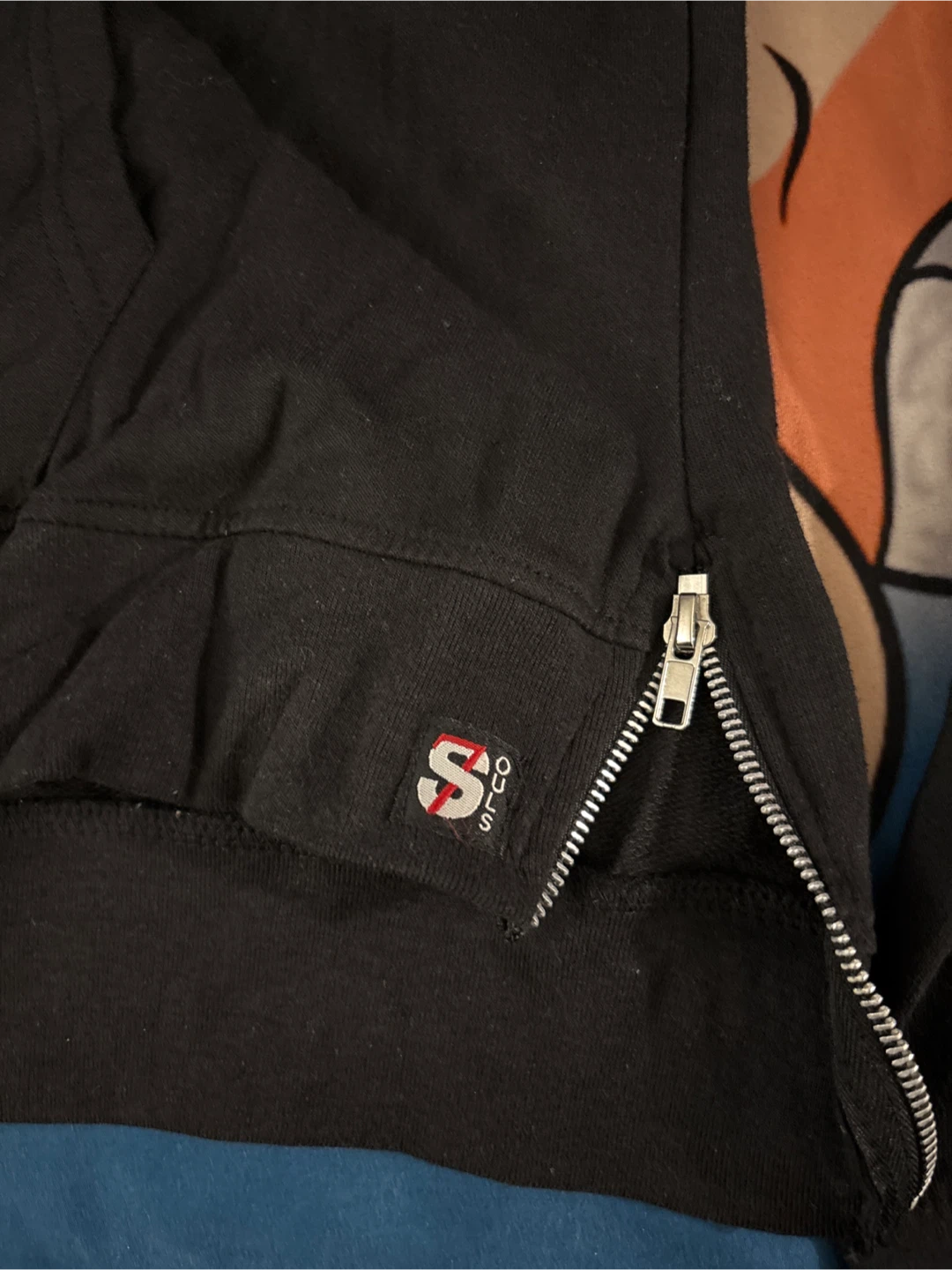 7 Souls Black Rose Snake Embroidered Hoodie XL - photo 3