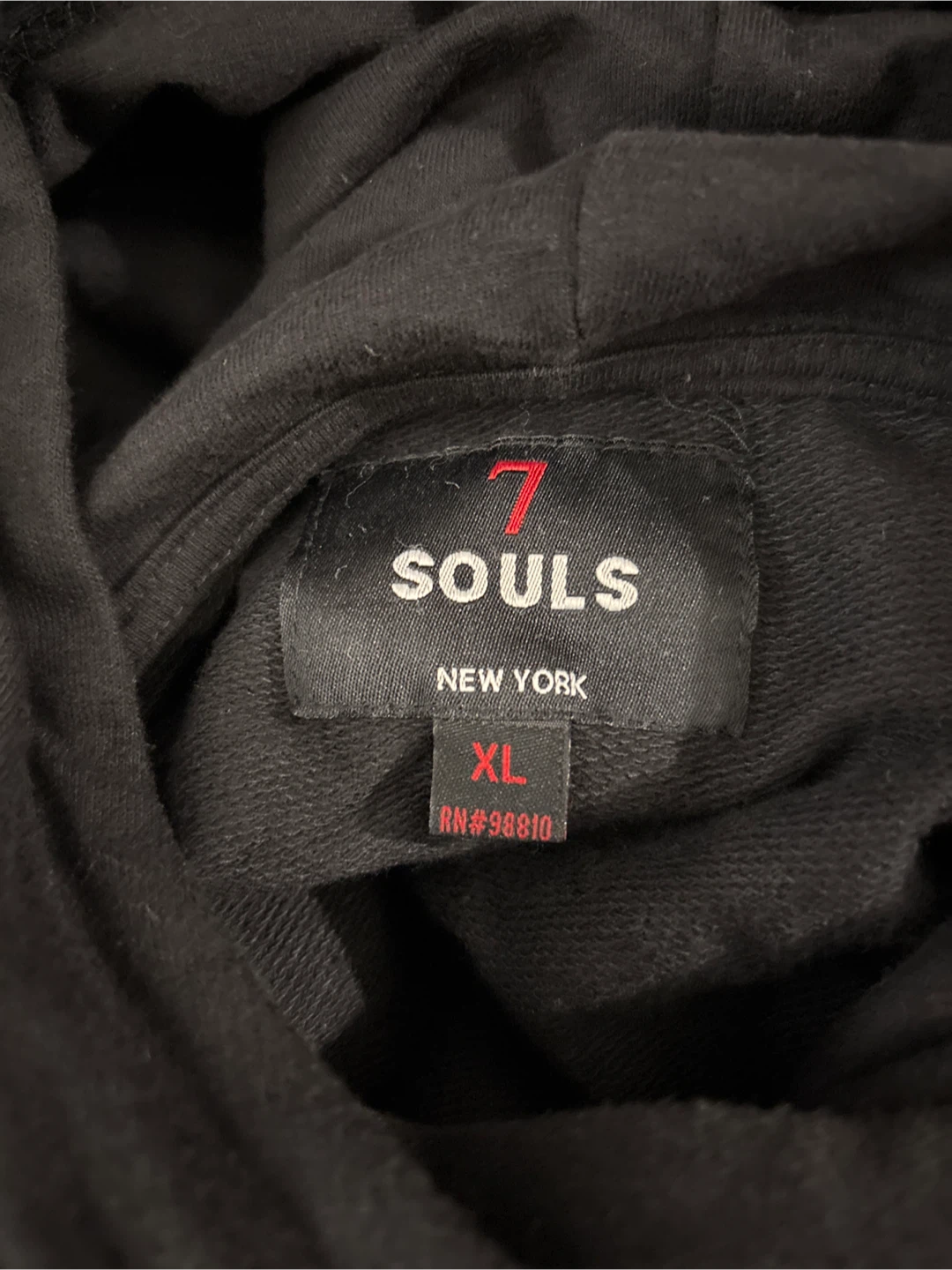 7 Souls Black Rose Snake Embroidered Hoodie XL - photo 4