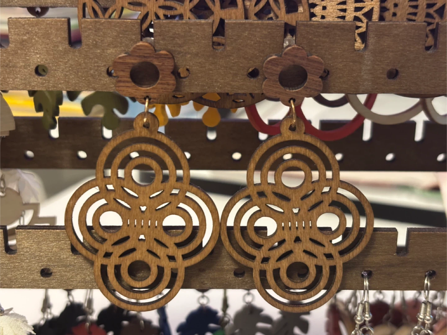 Wooden Laser Cut Earrings - photo 5