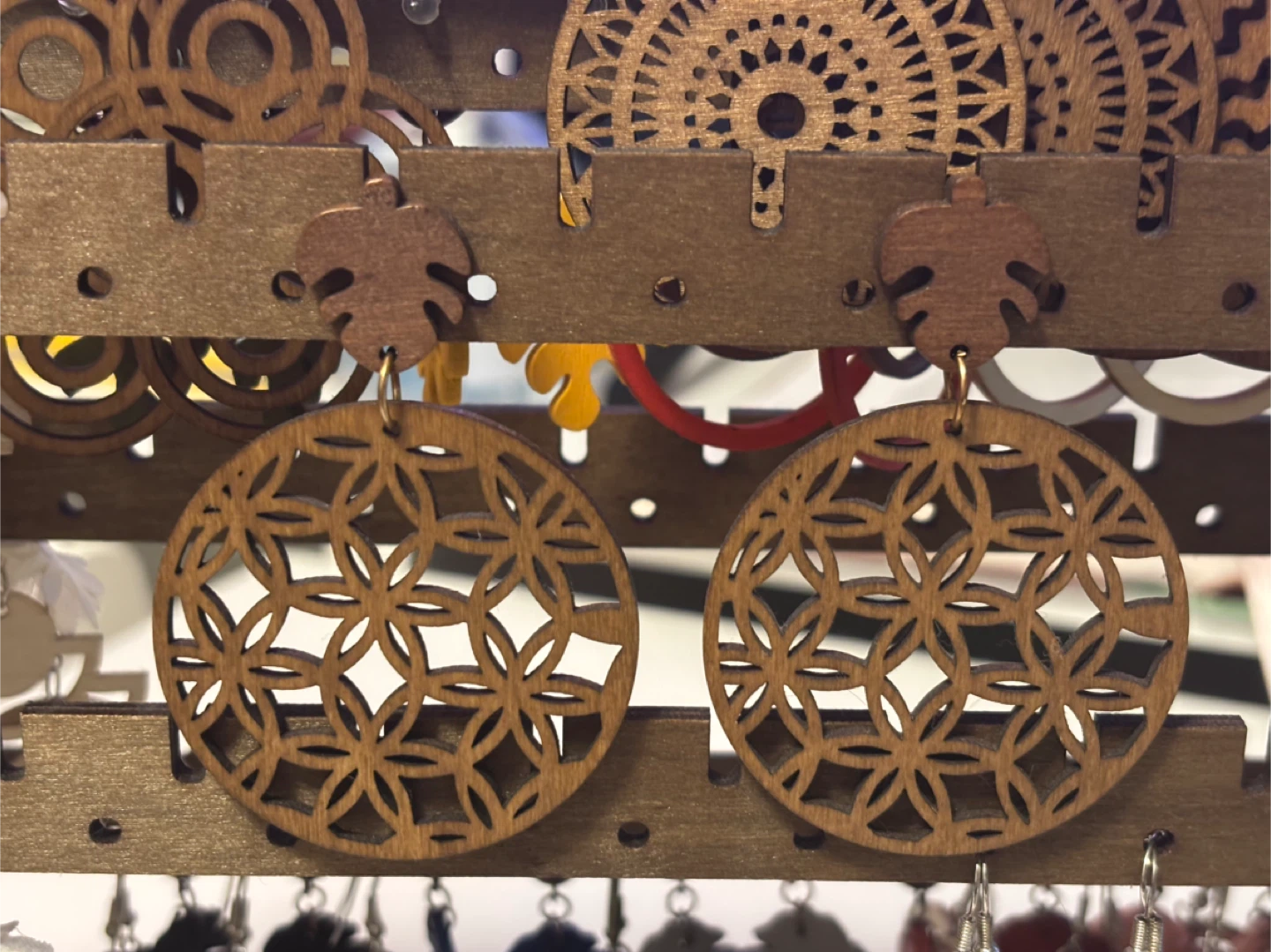 Wooden Laser Cut Earrings - photo 4