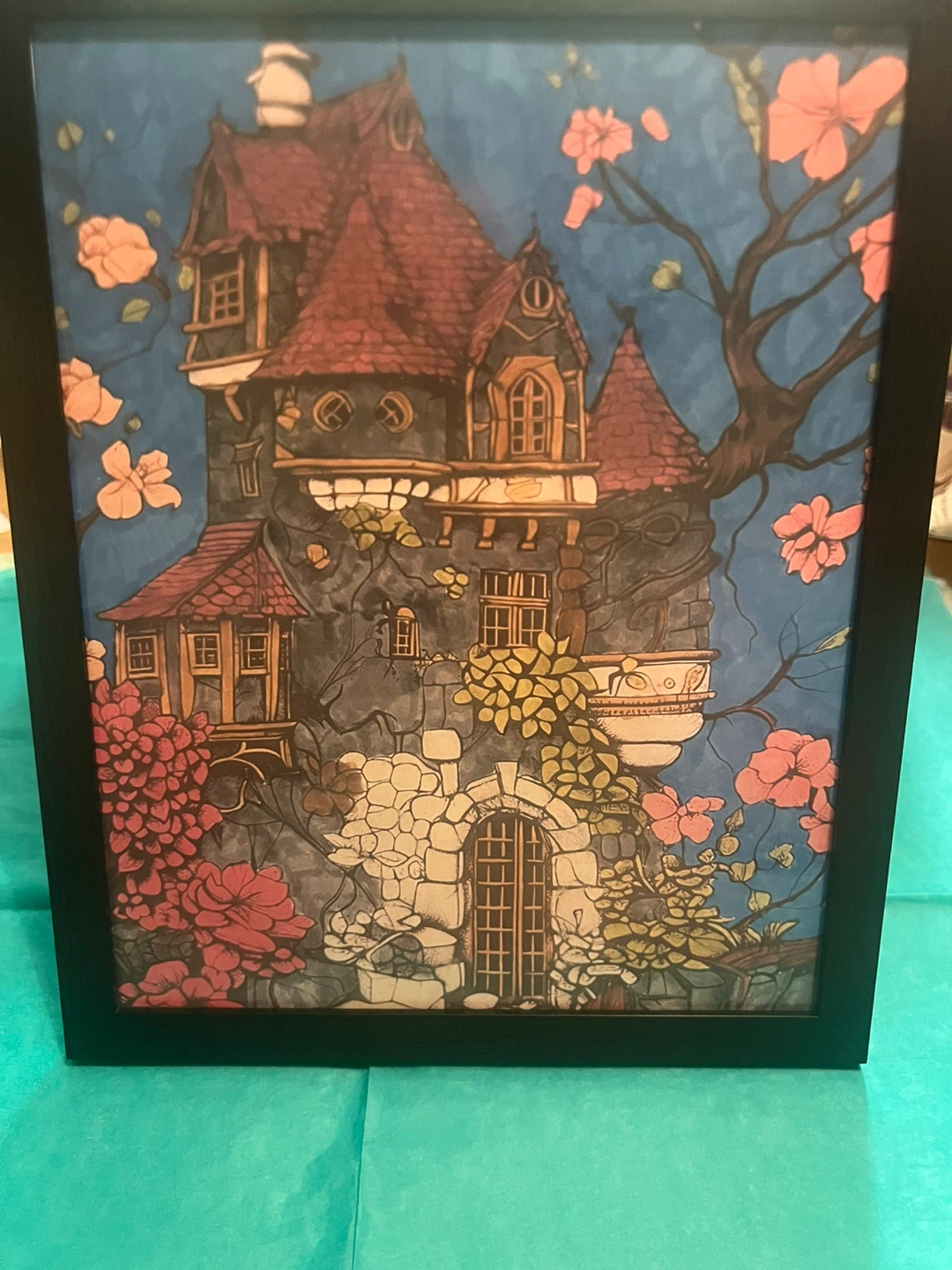 Sarah’s framed whimsical art work for sale