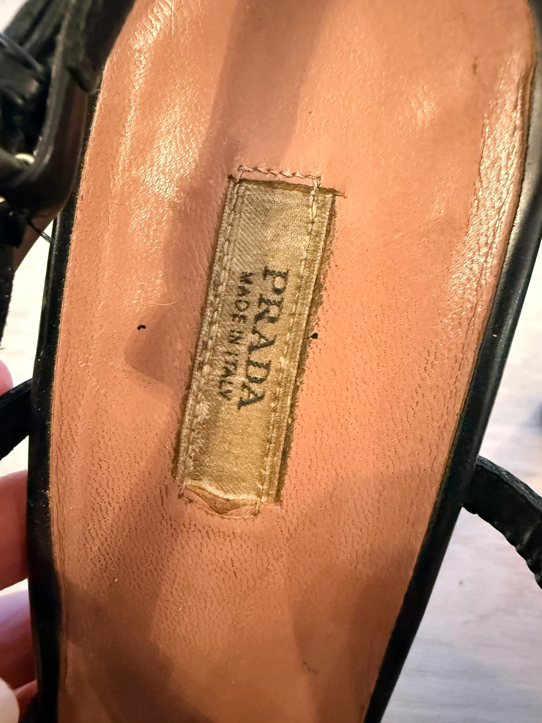 Prada Black Leather Slingback Heels - Size 39 - photo 2