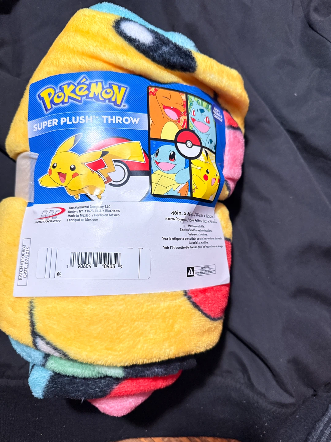 Pokemon Super Plush Throw Blanket 46in x 60in