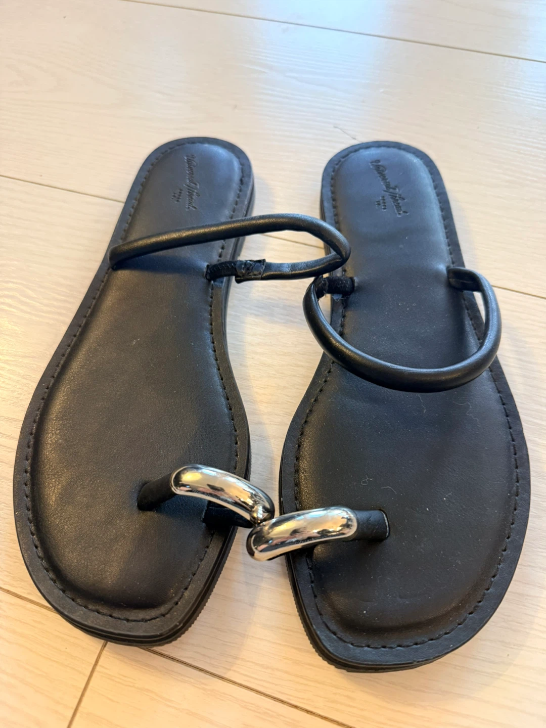 Black Flat Sandals - Size 7