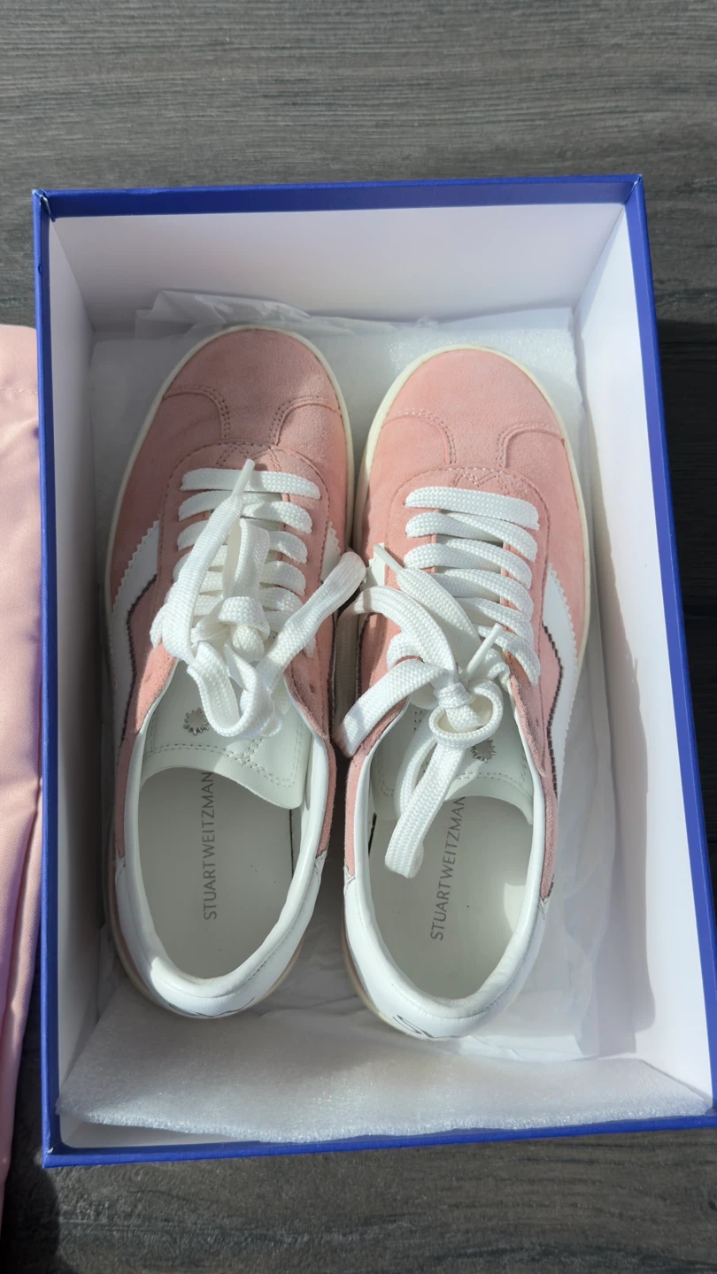 Stuart Weitzman Pink Suede Sneakers