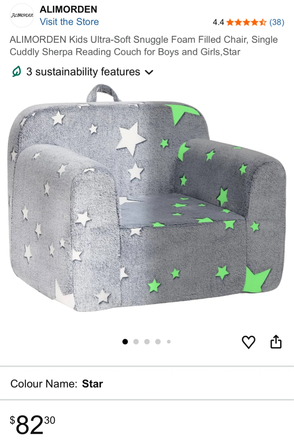ALIMORDEN Kids Star Reading Couch