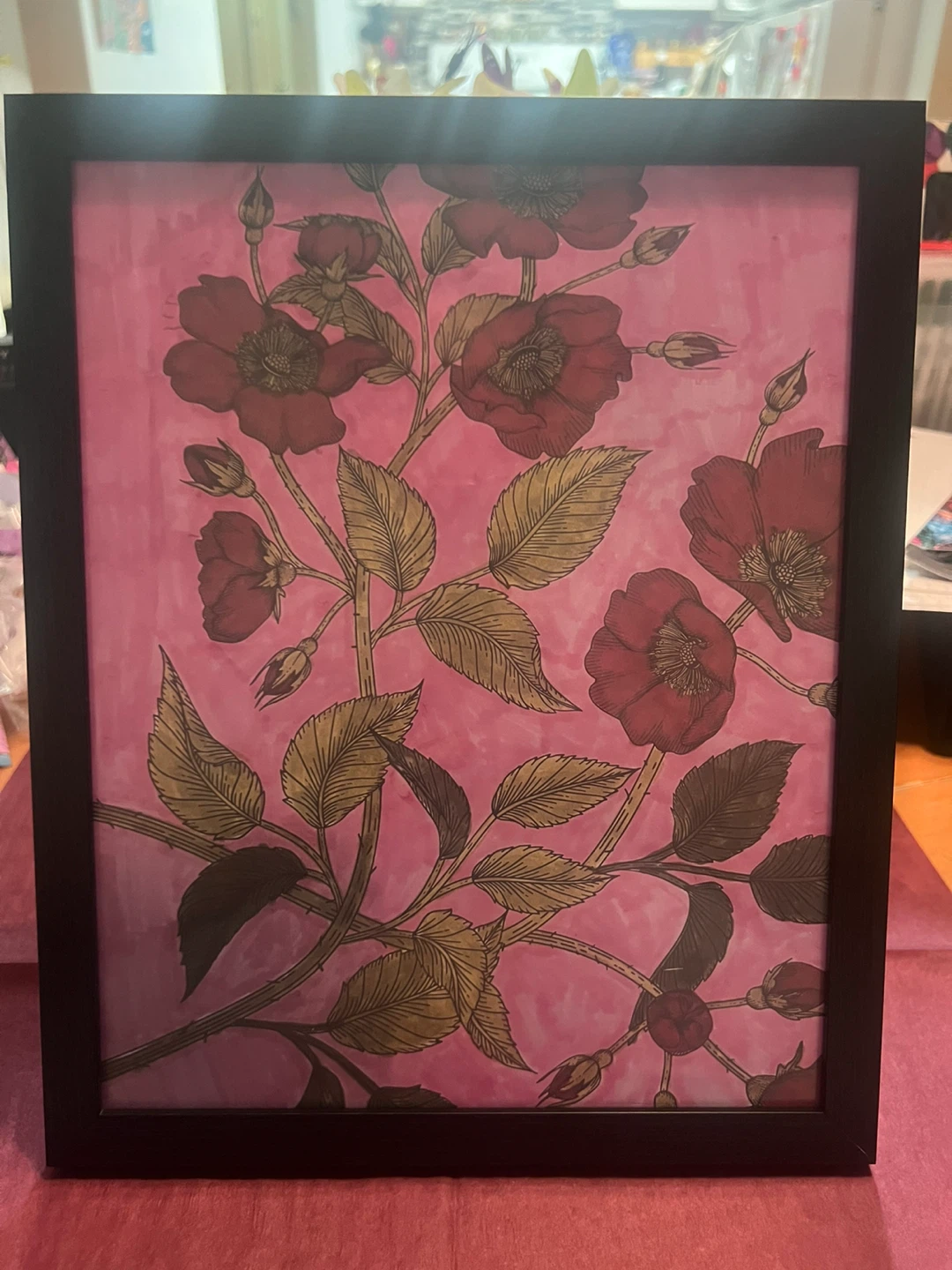 Sarah’s framed floral artwork for sale