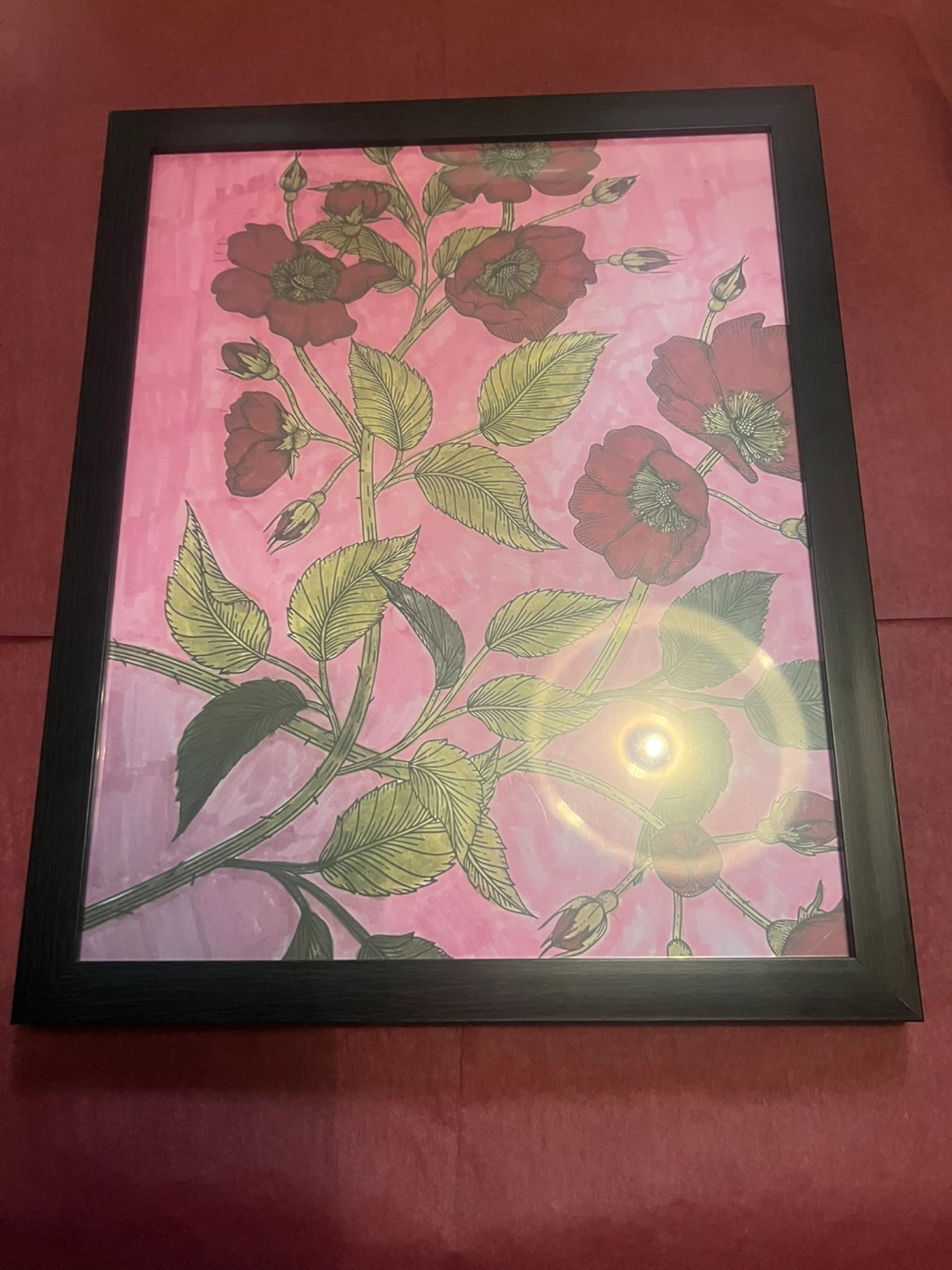 Sarah’s framed floral artwork for sale - photo 2