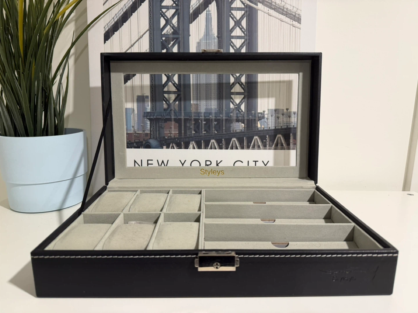Watch Organizer Box with Glass Lid