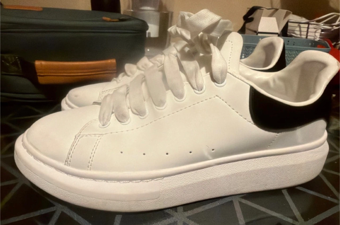 Alexander McQueen White Leather Platform Sneakers Size 43 - photo 3
