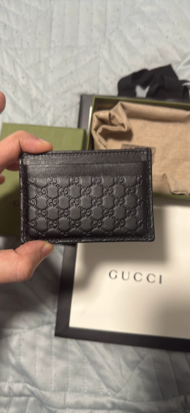 Gucci GG Embossed Leather Card Case Black - photo 4