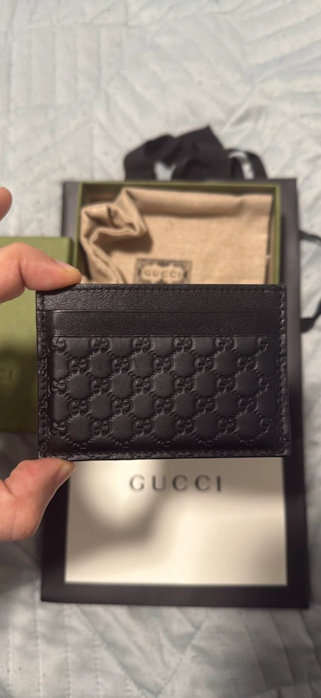 Gucci GG Embossed Leather Card Case Black - photo 2
