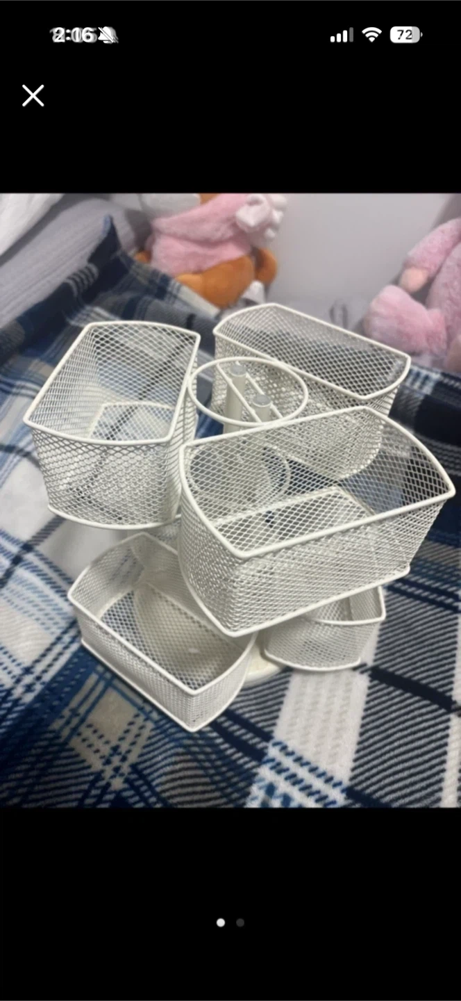 White Mesh Desk Organizer Caddy
