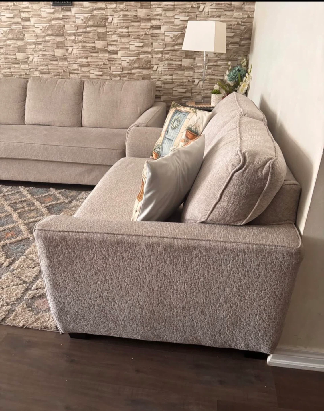 Light Beige 2-Piece Sofa Set - photo 3