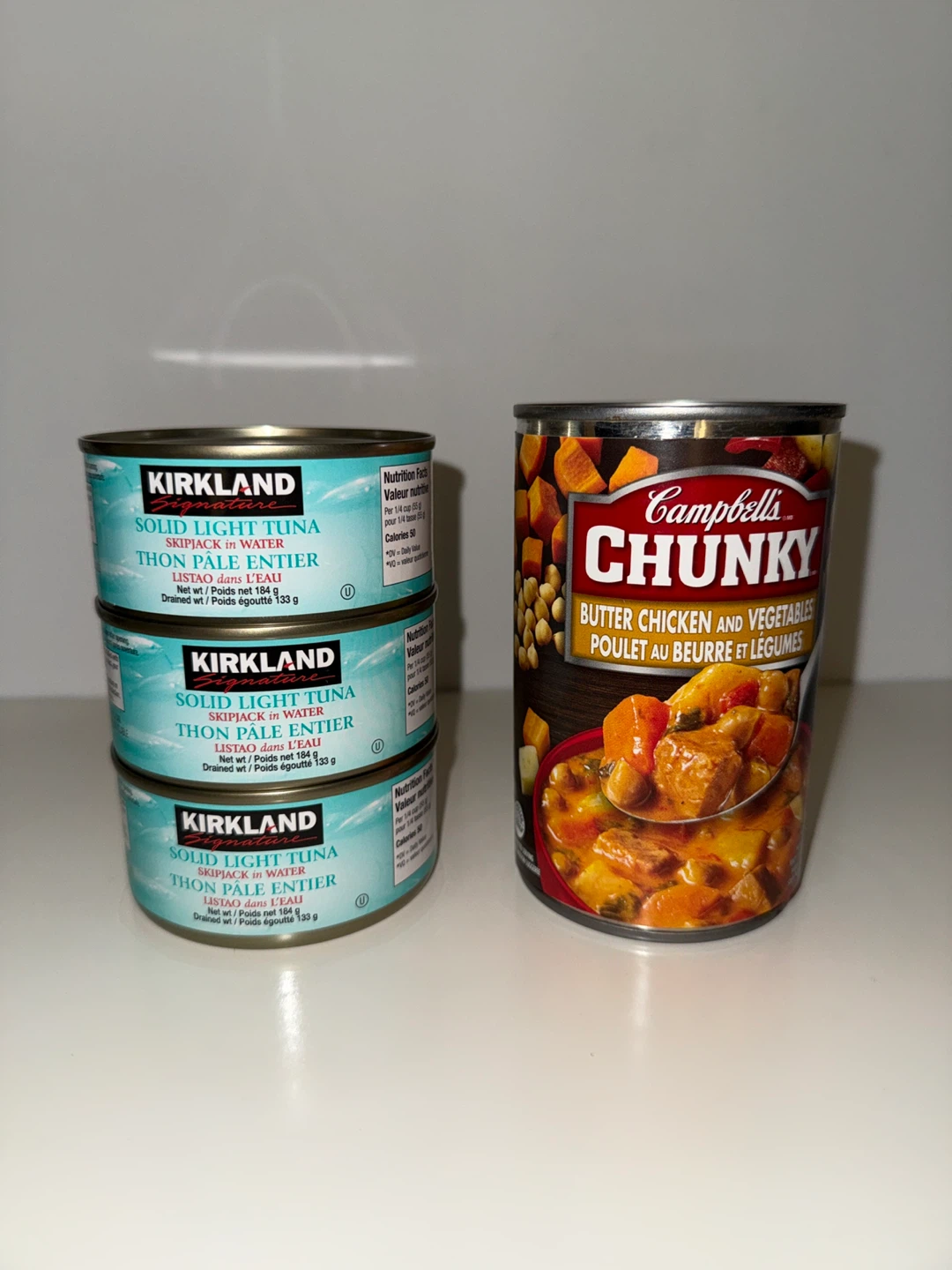 Kirkland Solid Light Tuna & Campbell's Chunky Butter Chicken 🥕