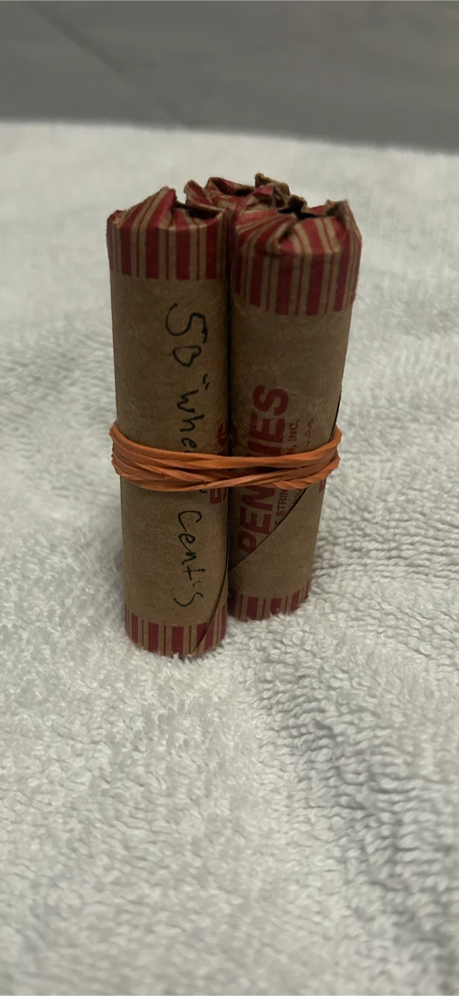 Three Rolls of Wheat Pennies - photo 2