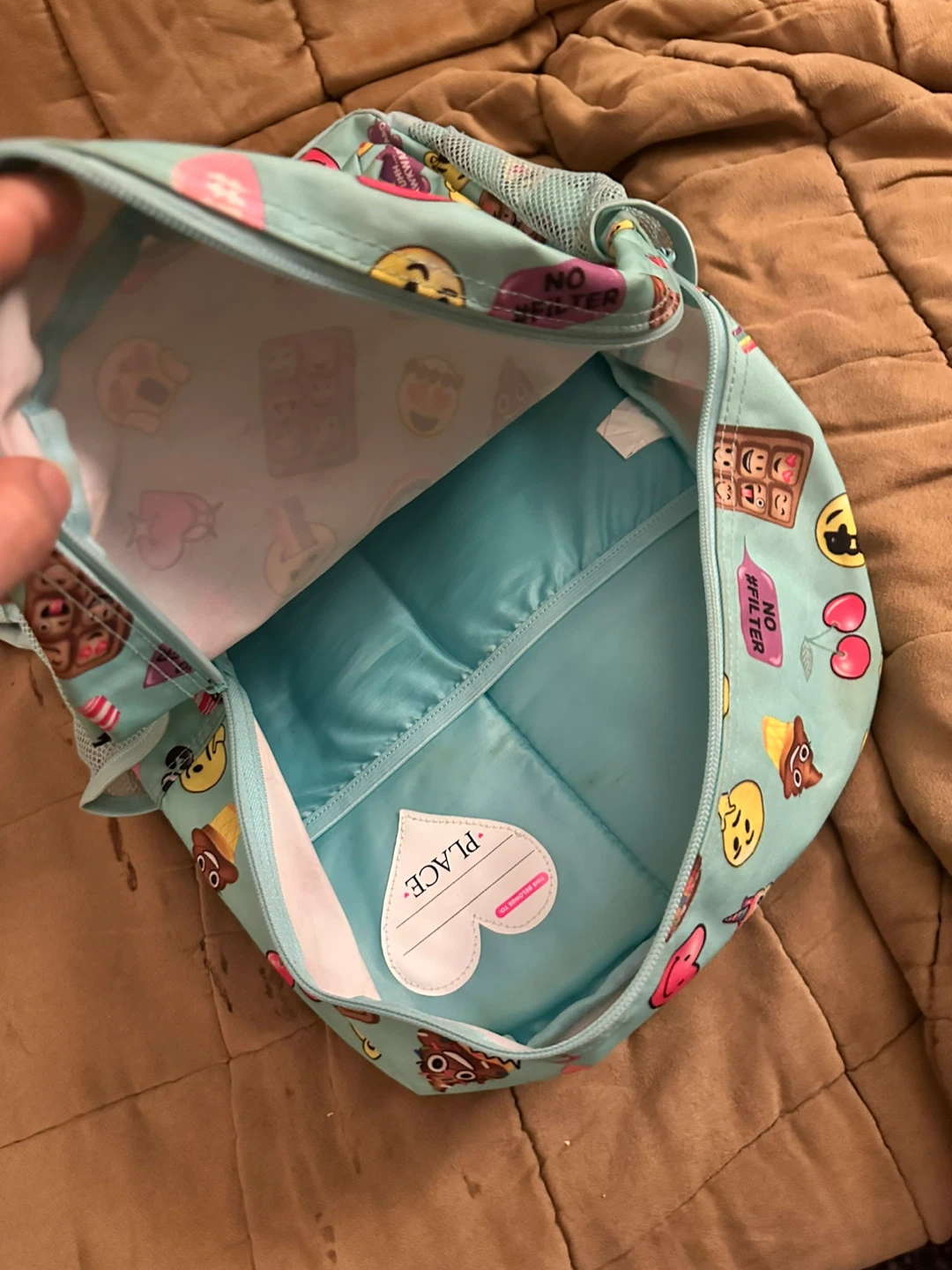 Children's Backpack - Blue with Emoji Print - photo 3