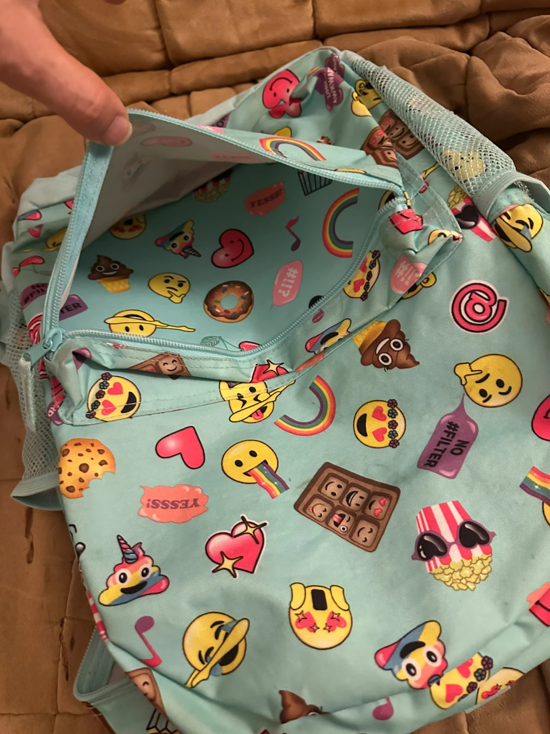 Children's Backpack - Blue with Emoji Print - photo 4