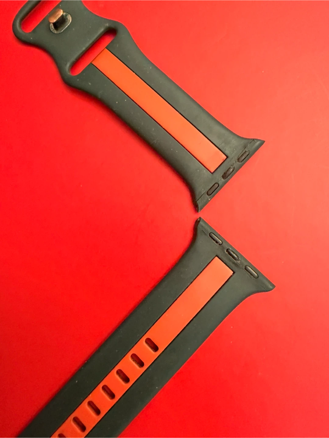 Two-Tone Watch Band - Black and Orange - photo 4