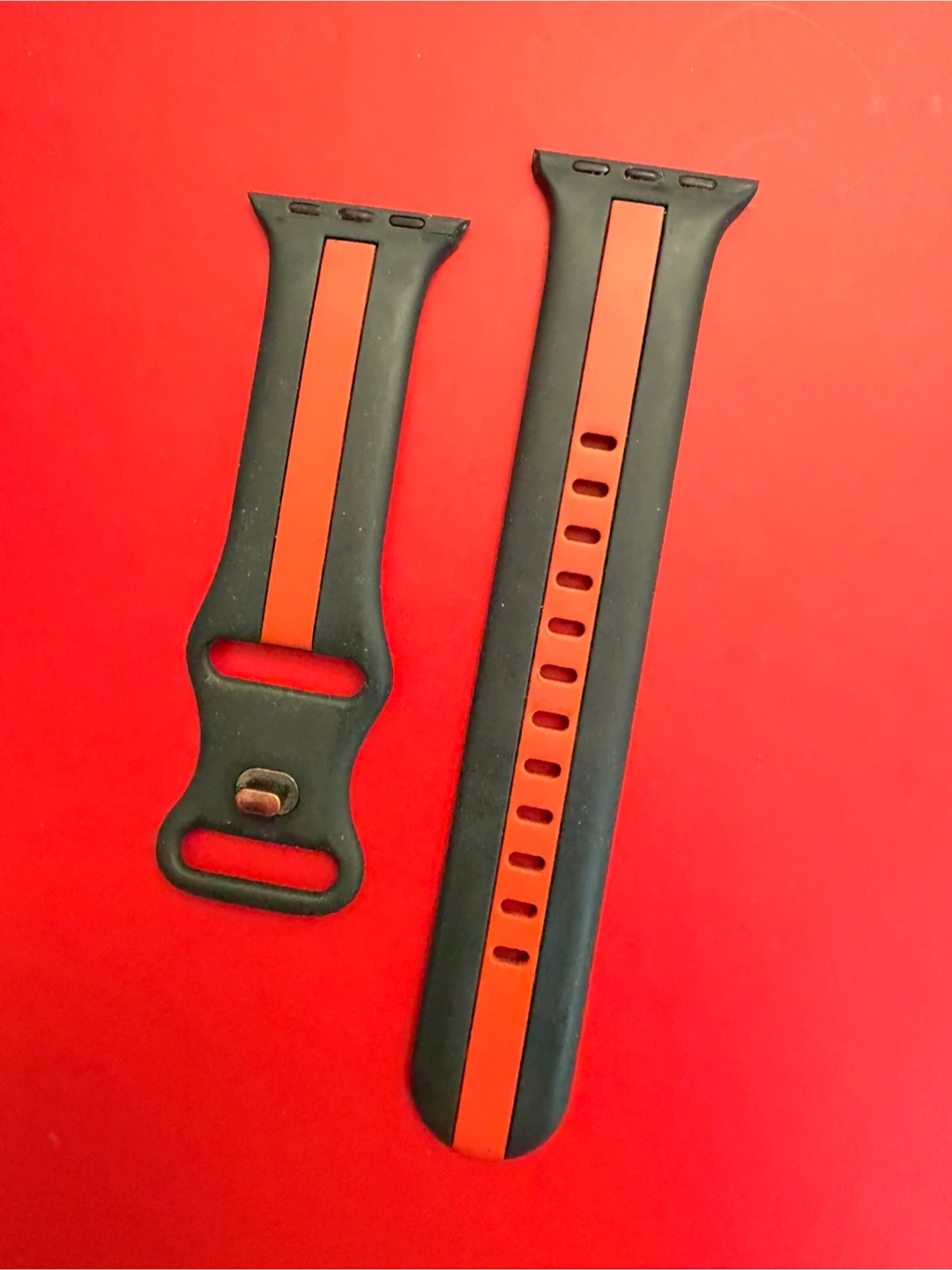 Two-Tone Watch Band - Black and Orange - photo 2