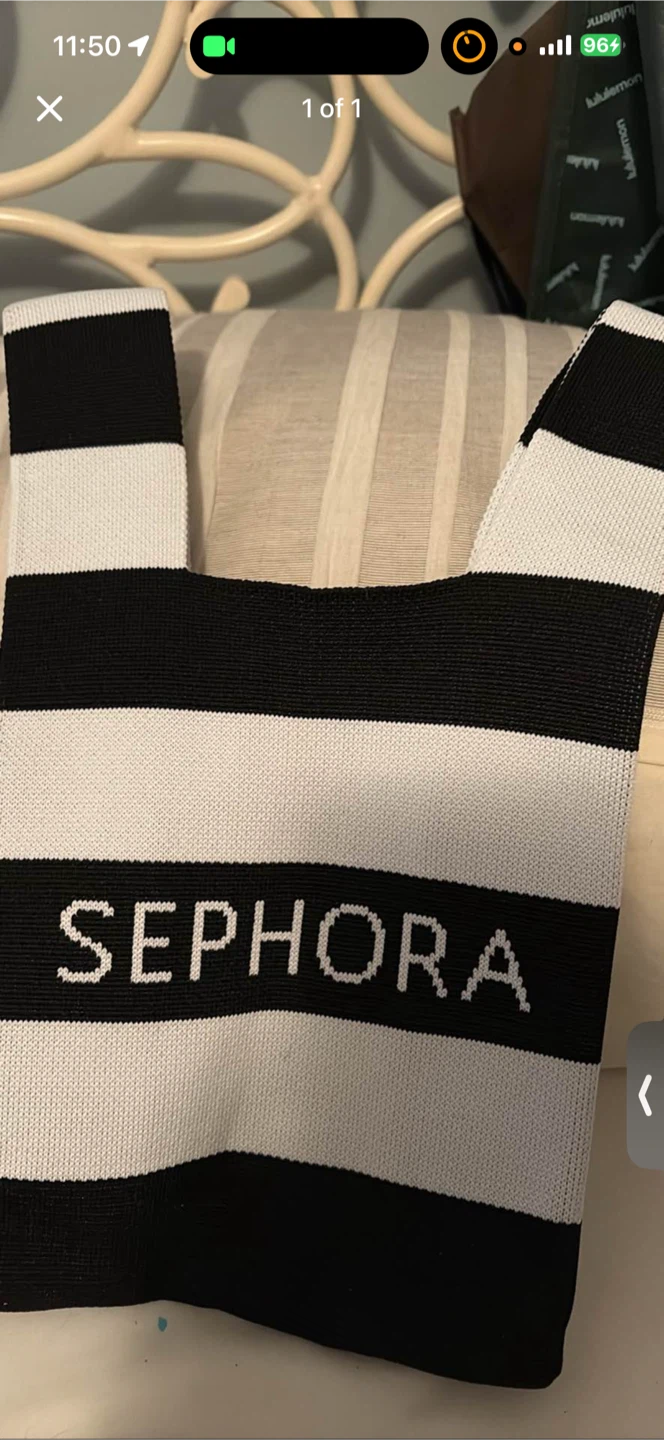 Sephora Striped Knit Tote Bag