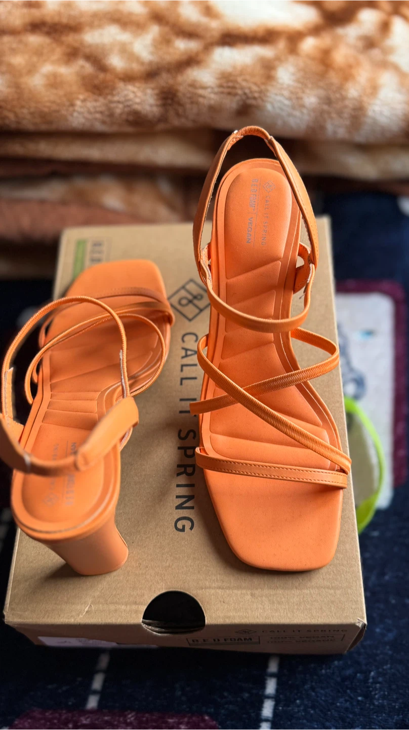 Call It Spring Orange Strappy Heels - photo 2