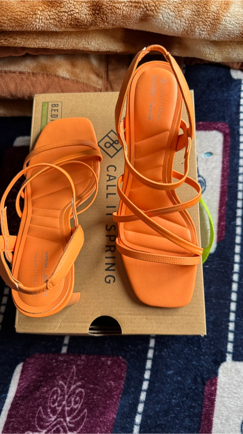 Call It Spring Orange Strappy Heels - photo 3