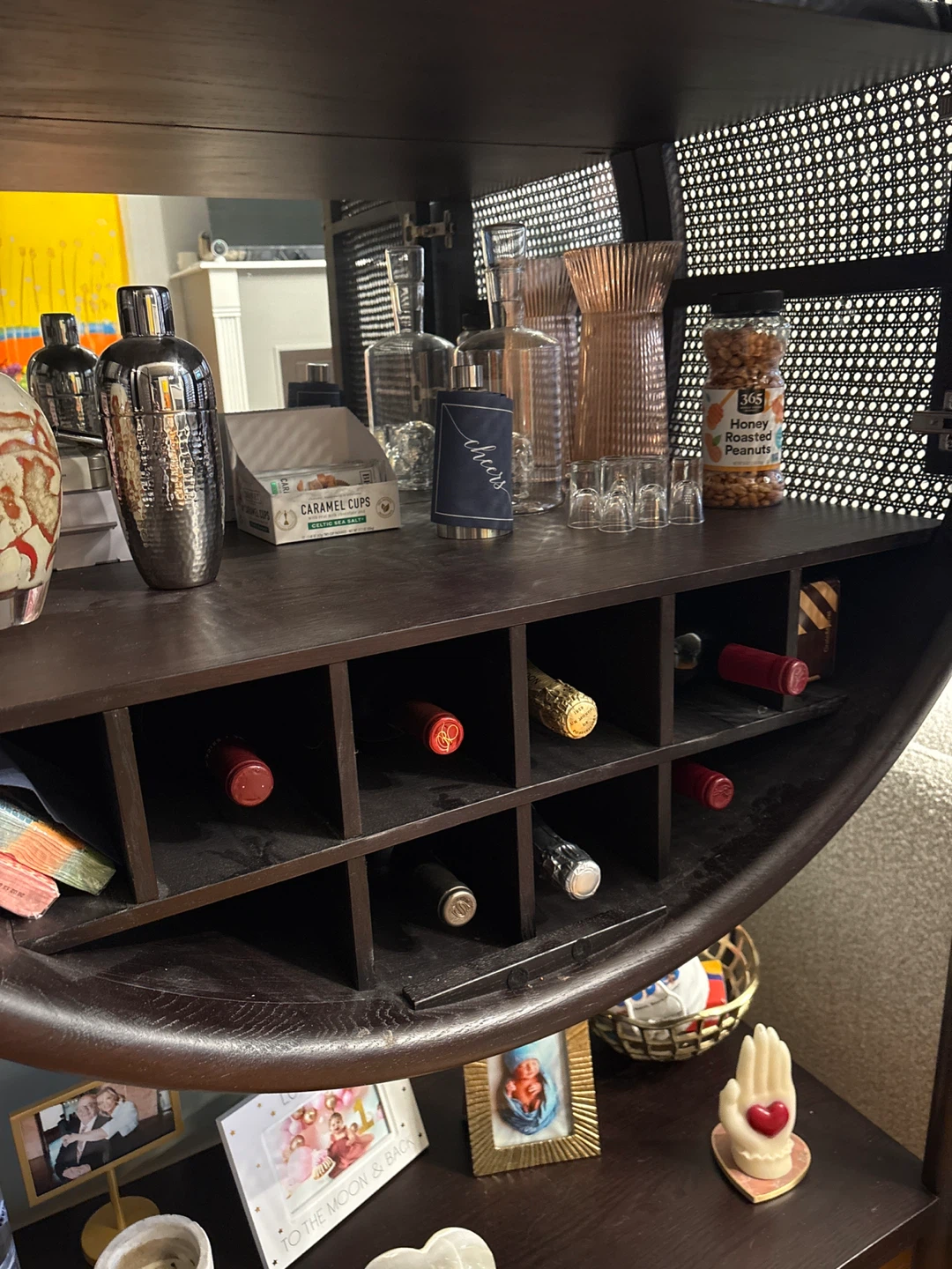 Crate and Barrel, Leanne Ford- Round Cane Door Bar Cabinet - photo 3