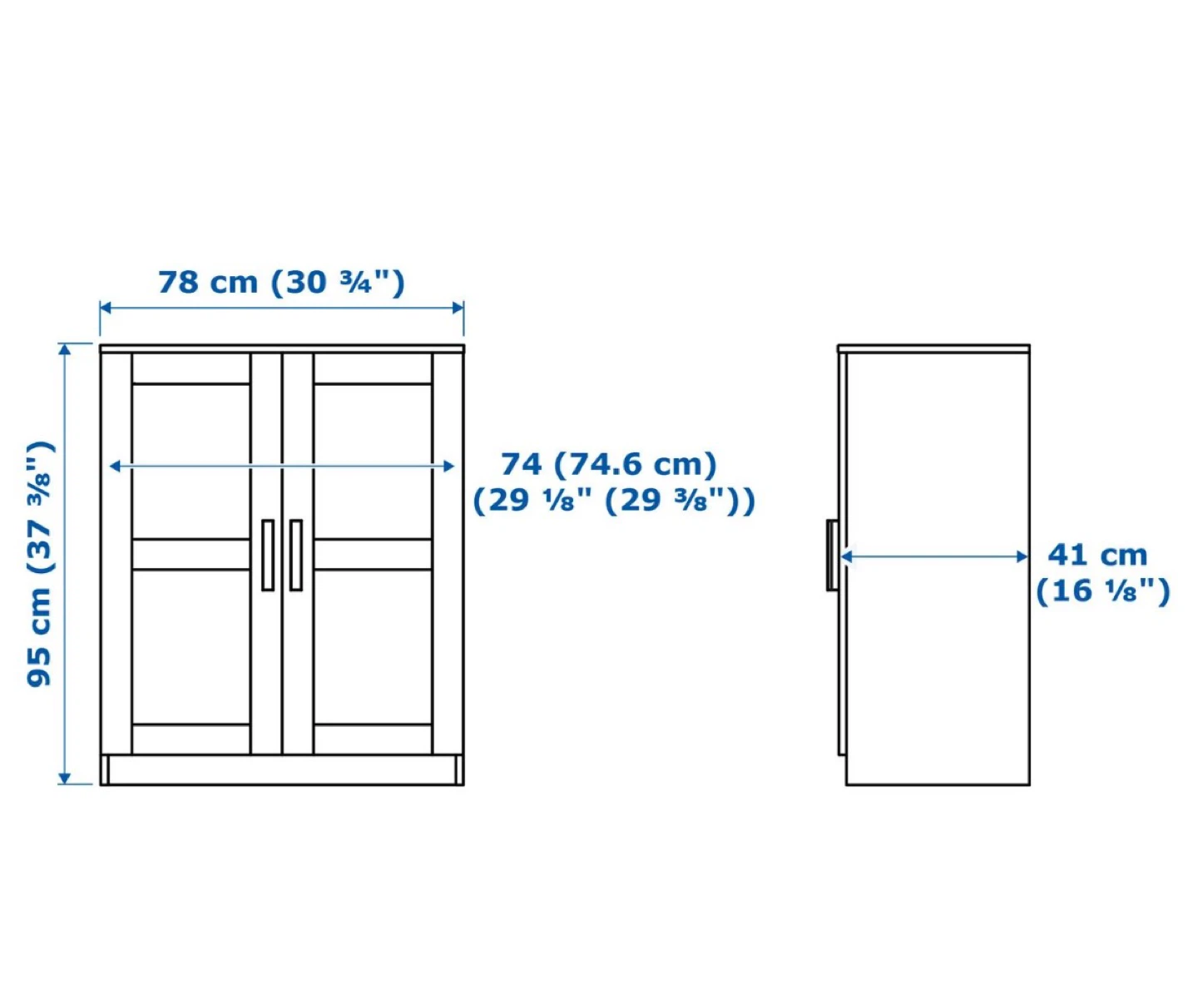 White Two-Door Cabinet with Shelves - photo 2