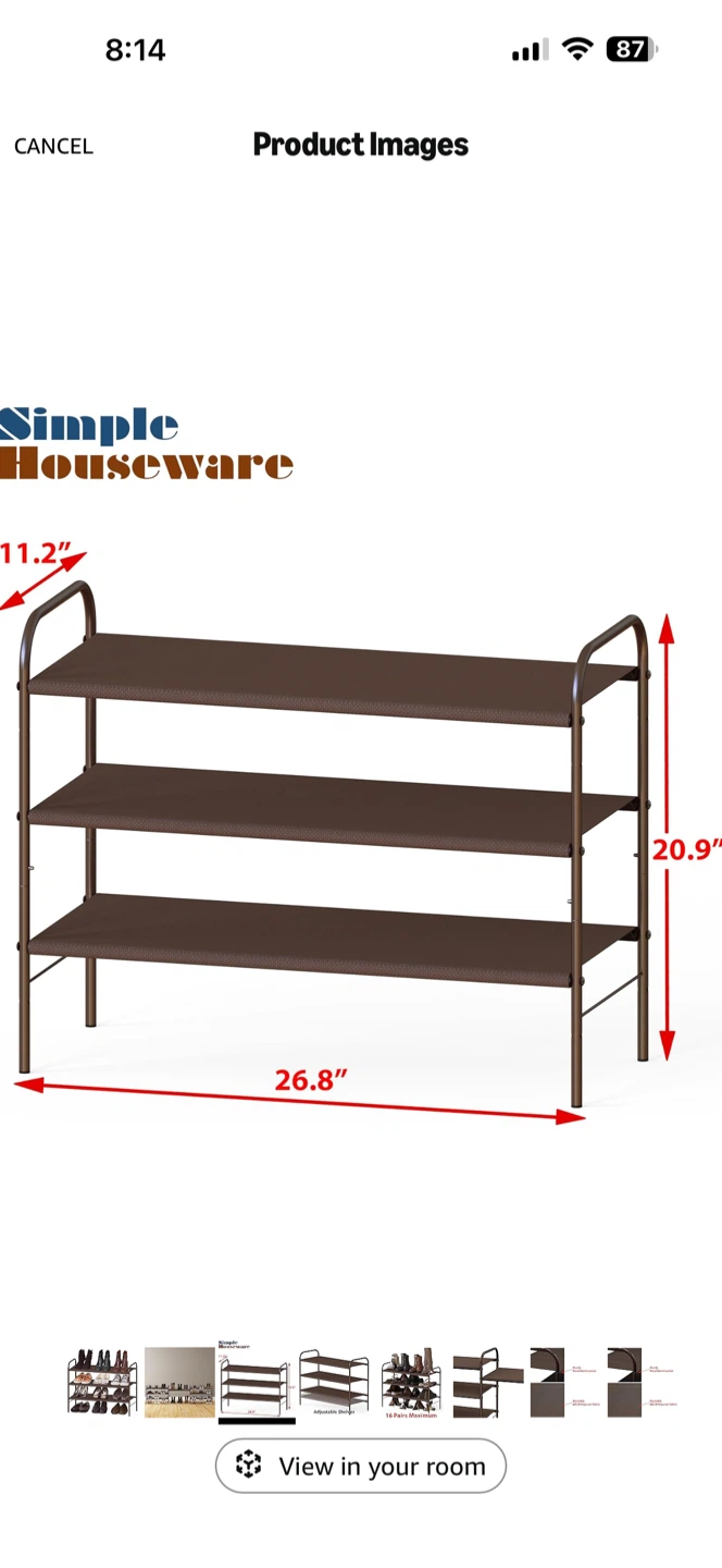 Shoe Rack - 3 tier