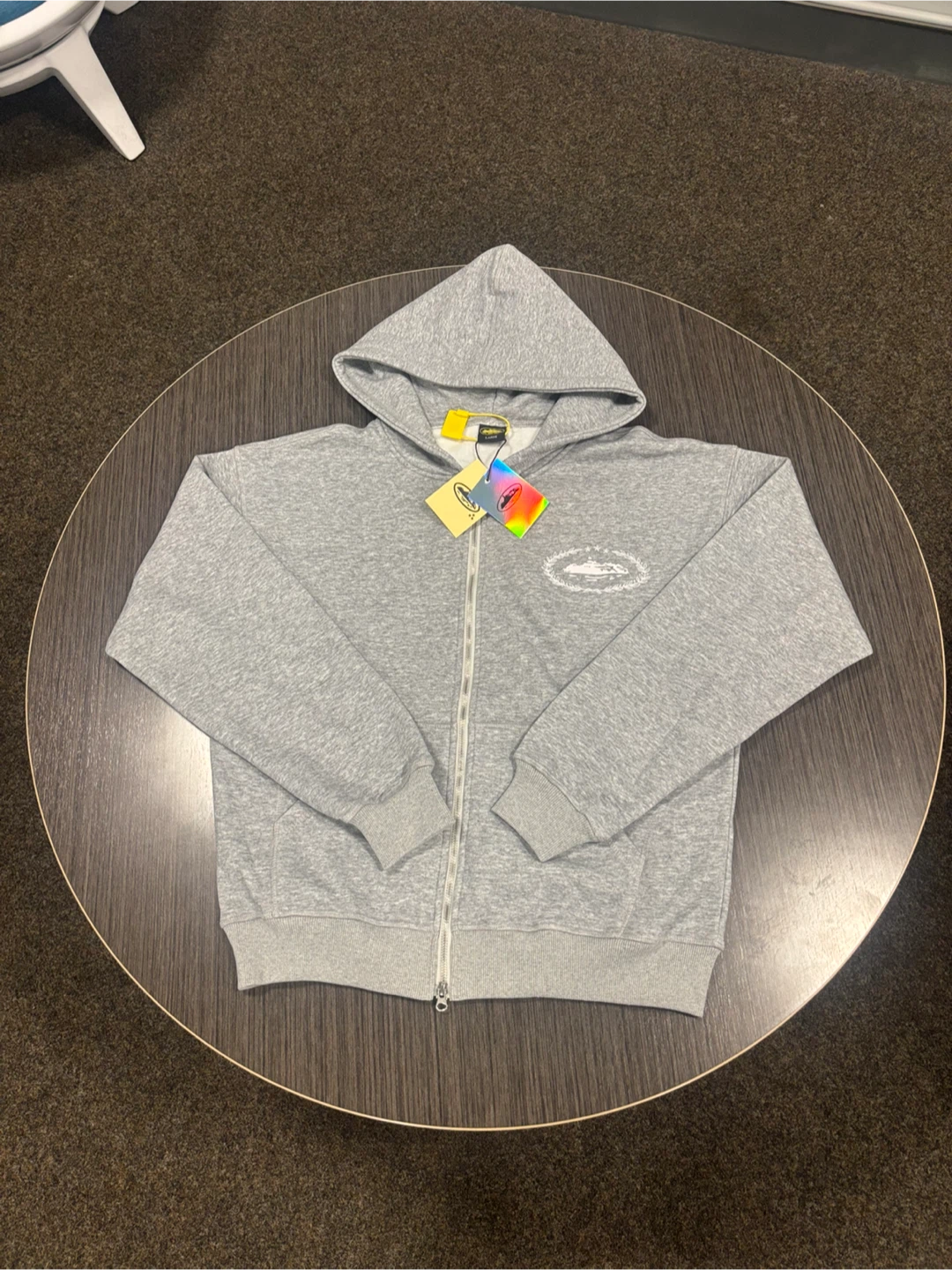 Corteiz Grey Zip-Up Hoodie