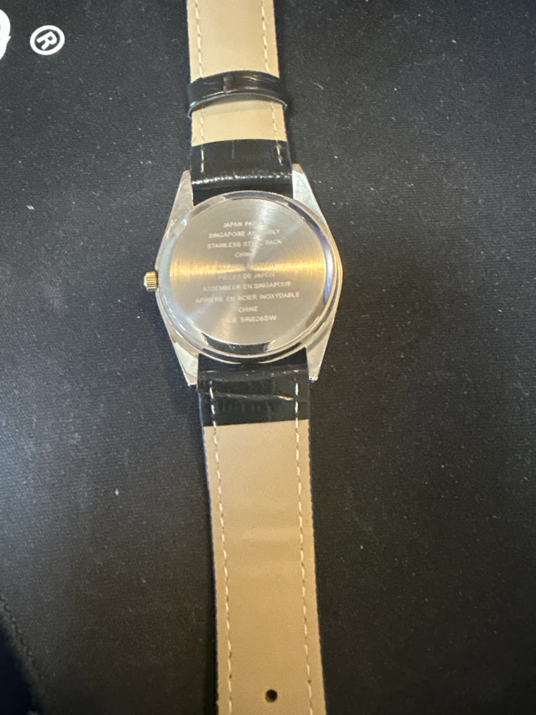 Quartz Analog Watch with Black Leather Strap - photo 2