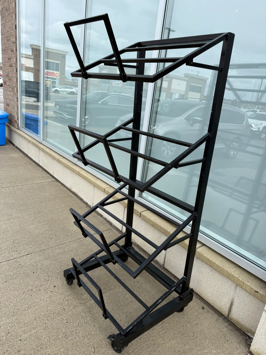 Black Metal Display Rack with Wheels - photo 2