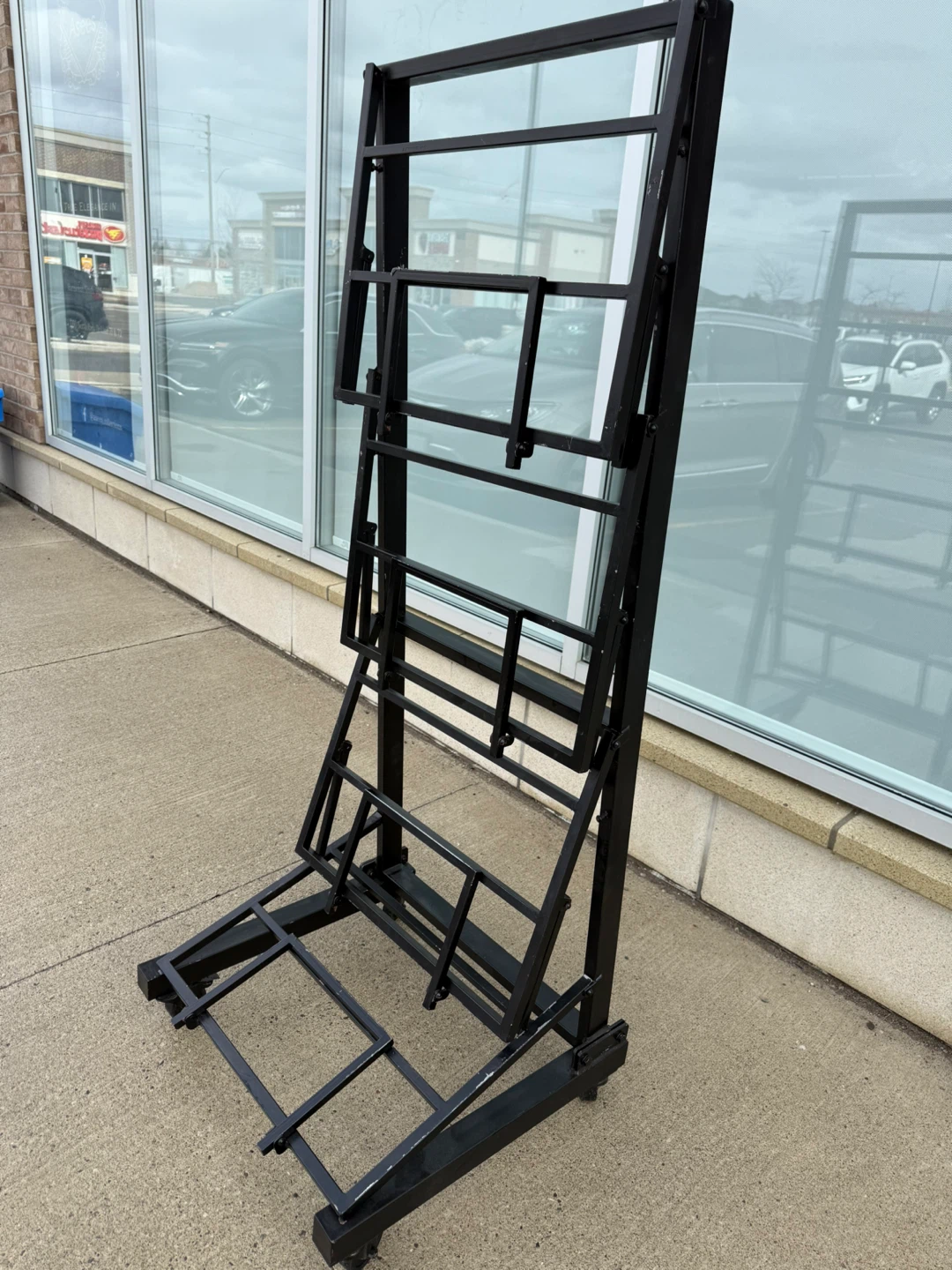 Black Metal Display Rack with Wheels - photo 3