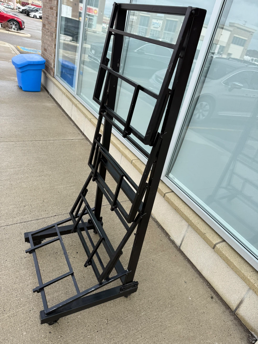 Black Metal Display Rack with Wheels - photo 4