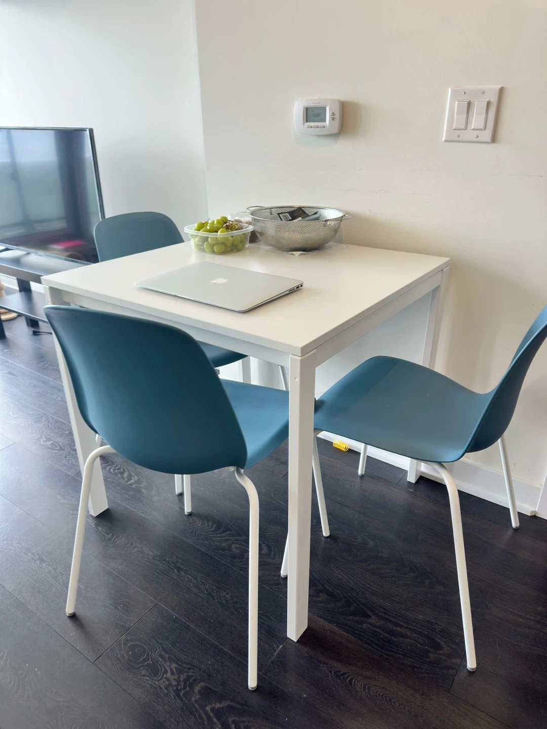 IKEA White Square Dining Table with 4 Chairs