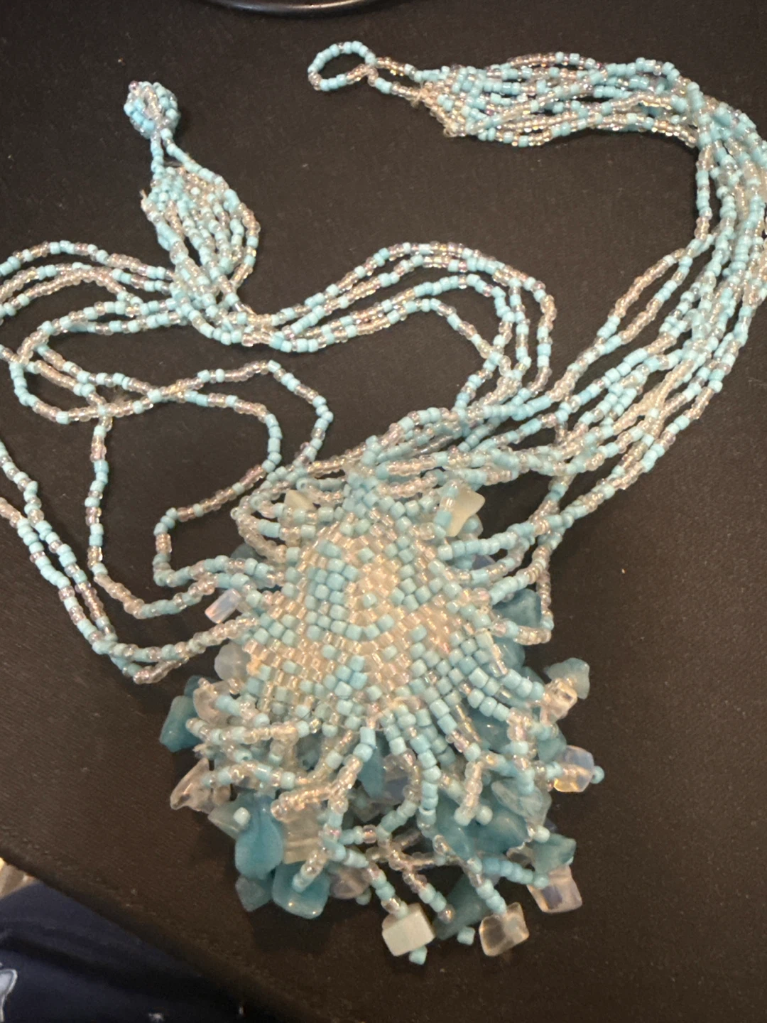 Blue Beaded Layered Necklace - photo 2