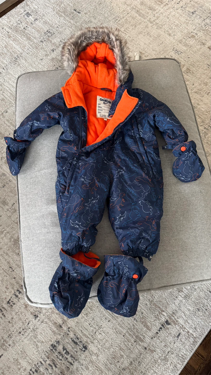 OshKosh B'gosh Dinosaur Snowsuit with Mittens and Booties