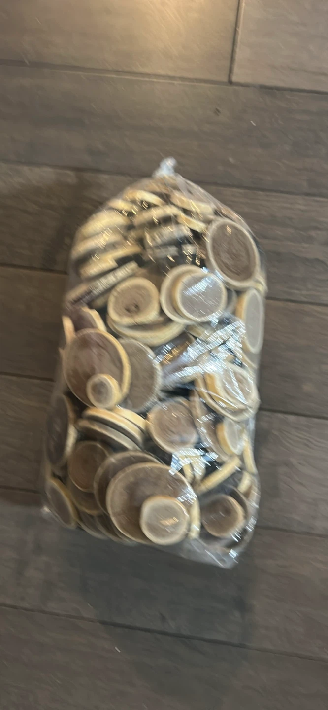 Bag of wood slices for crafts